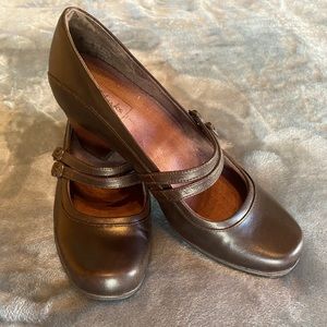2/$35.  Clarks dark brown babydoll heels.